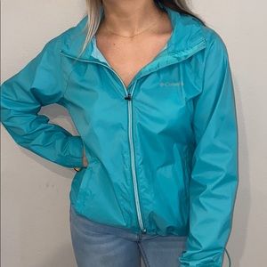 Aqua blue Colombia windbreaker jacket